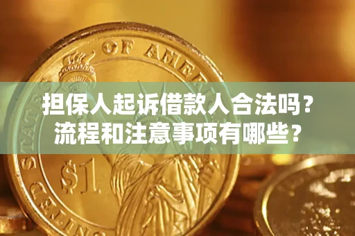 武汉担保人起诉借款人合法吗？流程和注意事项有哪些？