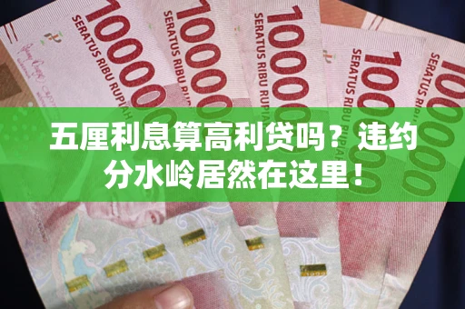武汉五厘利息算高利贷吗？违约分水岭居然在这里！
