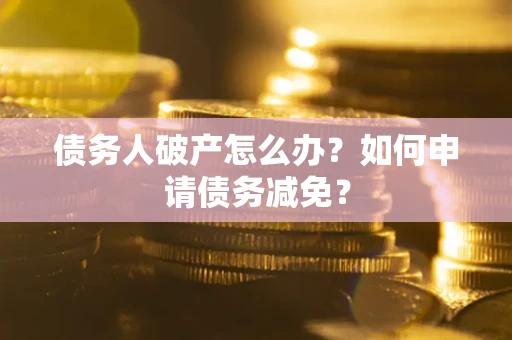 武汉债务人破产怎么办？如何申请债务减免？