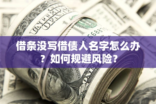 武汉借条没写借债人名字怎么办？如何规避风险？
