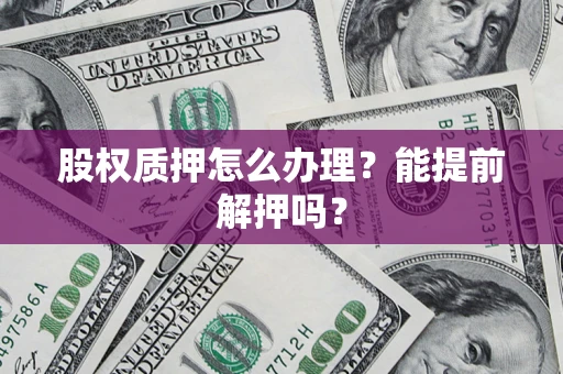 武汉股权质押怎么办理？能提前解押吗？